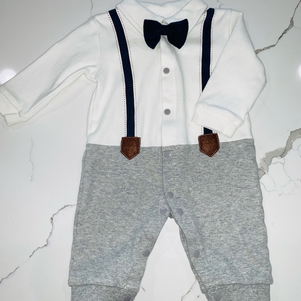 JoJo Maman Bebe Onesie with bow tie